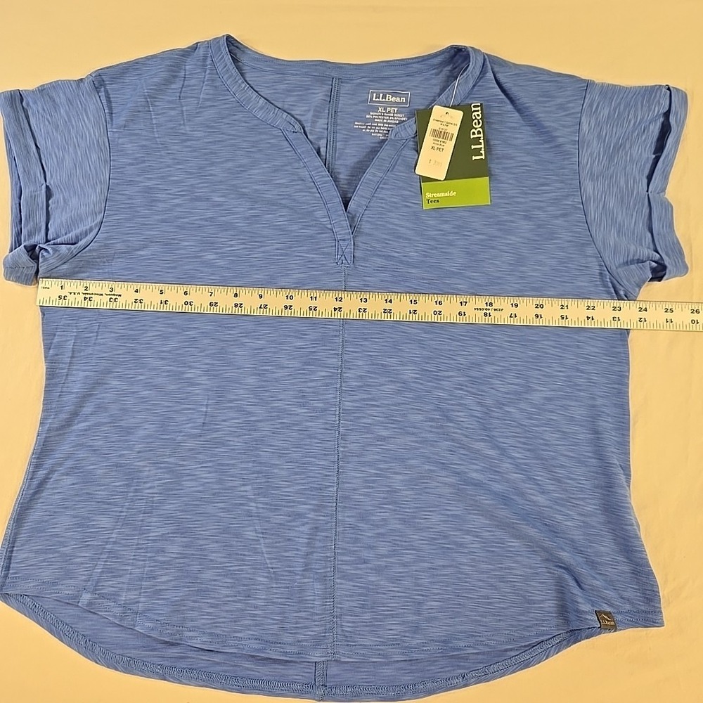 L.L. Bean Women's Streamside T-Shirt XL Petite Blue Moisture Wicking Outdoor Gym - Picture 6 of 11